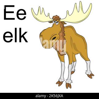 elk e alfabeto Foto Stock