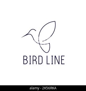 esclusivo design ispirato al logo bird line Illustrazione Vettoriale