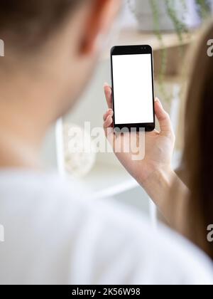 comunicazione online famiglia coppia mobile mockup Foto Stock