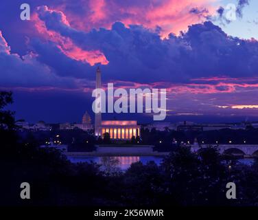 MONUMENTI EDIFICIO DEL CAMPIDOGLIO DEGLI STATI UNITI FIUME POTOMAC WASHINGTON DC USA Foto Stock