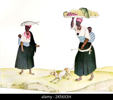 Carlos Julião artwork - Market Women - Hawkers -c1770's. Foto Stock