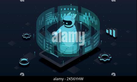 Insegnante di scienza bot Illustrazione Vettoriale