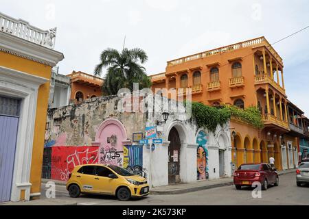 Getsemani quartiere di Cartagena in Colombia Foto Stock