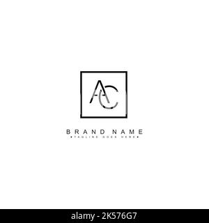 AC Minimal Vector Logo - Logo Business semplice per monogrammi A e C. Illustrazione Vettoriale