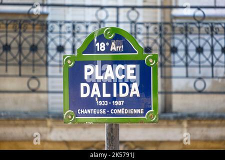 Francia, Parigi, quartiere di Montmartre, Place Dalida Foto Stock