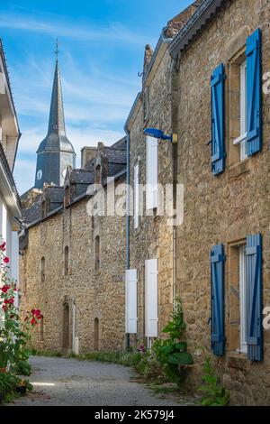 Francia, Morbihan, Locmariaquer, tappa sul sentiero costiero o GR 34 percorso a lunga distanza Foto Stock