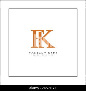 Lettera iniziale Logo FK - Logo minimal Business per alfabeto F e K - Logo monogramma Illustrazione Vettoriale