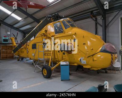 Un elicottero Westland Wessex RAF Rescue (XS482) nel RAF Manston History Museum, Ramsgate, Kent, Regno Unito. Foto Stock