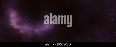Galassia realistica, universo con stelle, sfondo dello spazio esterno con spazio di copia per il testo. Illustrazione Vettoriale