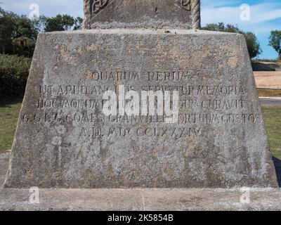 Croce di Sant'Agostino, una croce del 19th ° secolo per commemorare l'incontro del re Æthelberht e il monaco Agostino inad 597, a Thanet, Kent, UK. Foto Stock