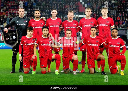 ALKMAAR - AZ Alkmaar durante la partita della UEFA Conference League tra AZ Alkmaar e Apollon Limassol FC presso lo stadio AFAS il 6 ottobre 2022 ad Alkmaar, Paesi Bassi. ANP ED DEL POL Foto Stock