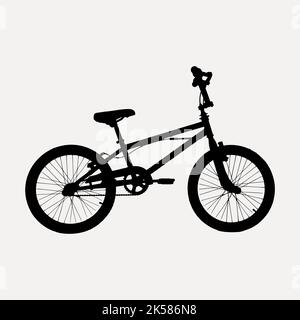 Clipart della silhouette della bicicletta, illustrazione del veicolo in nero vettoriale. Illustrazione Vettoriale