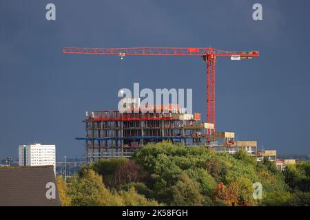 Gli appartamenti Springwell Gardens sono in costruzione nel centro di Leeds Foto Stock