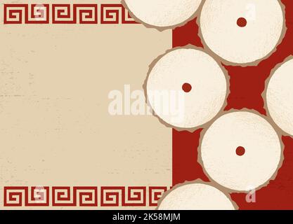 Tradizionale torta di riso cinese di nuovo anno appiccicosa, in un taglio stile carta con texture Illustrazione Vettoriale