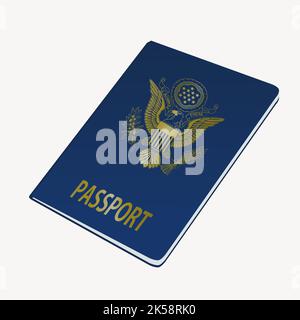 Clipart del passaporto blu, vettore di illustrazione. Illustrazione Vettoriale