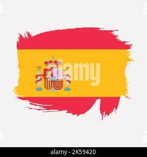 Clipart della bandiera spagnola, vettore di illustrazione del simbolo nazionale. Illustrazione Vettoriale