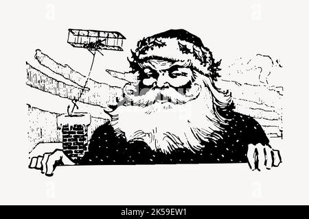 Babbo Natale clipart, vettore di illustrazione di Natale vintage. Illustrazione Vettoriale