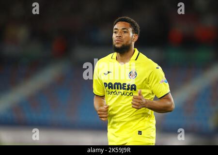 Valencia, Spagna. 6th Ott 2022. Araut Danjuma (Villarreal) Calcio : UEFA Europa Conference League fase di gruppo Gruppo C incontro tra Villarreal CF 5-0 FK Austria Wien presso l'Estadi Ciutat de Valancia di Valencia, Spagna . Credit: Mutsu Kawamori/AFLO/Alamy Live News Foto Stock