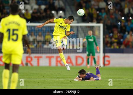 Valencia, Spagna. 6th Ott 2022. Aissa Mandi (Villarreal) Calcio : UEFA Europa Conference League fase di gruppo Gruppo C incontro tra Villarreal CF 5-0 FK Austria Wien presso l'Estadi Ciutat de Valancia di Valencia, Spagna . Credit: Mutsu Kawamori/AFLO/Alamy Live News Foto Stock