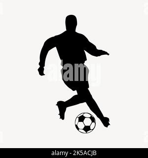 Vettore elemento collage silhouette giocatore di calcio. Illustrazione Vettoriale