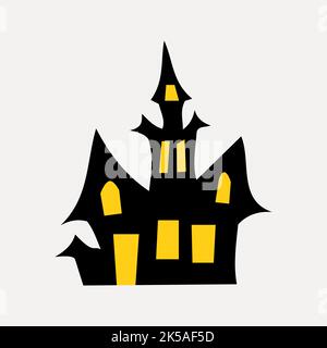 Elemento collage casa infestato, carino vettore di illustrazione. Illustrazione Vettoriale