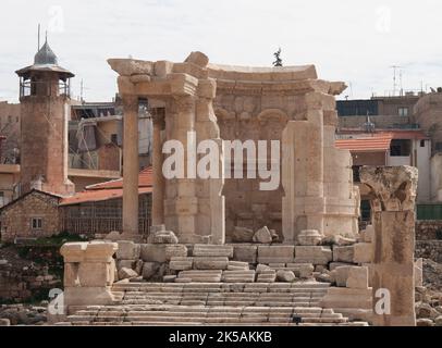 Tempio di Venere, resti romani, Baalbek, Libano Foto Stock