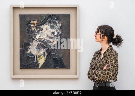 Londra, Regno Unito. 7th Ott 2022. frank Auerbach, responsabile di JYM. est £3-4m - .Anteprima delle vendite di arte contemporanea presso le gallerie di Sotheby's New Bond Street. Credit: Guy Bell/Alamy Live News Foto Stock