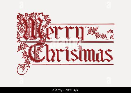 Buon clipart di testo di Natale, vettore di illustrazione di saluto di festa. Illustrazione Vettoriale