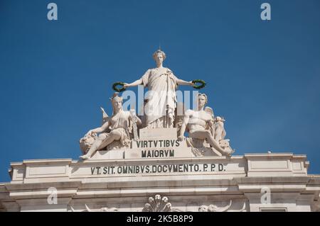 Arco trionfale, Praca de Commercio, Lisbona, Portogallo Foto Stock