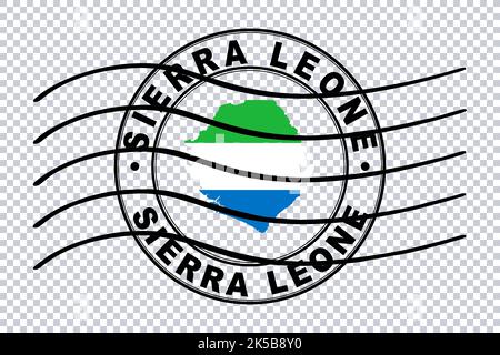 Mappa della Sierra Leone, timbro postale, timbro di viaggio, percorso di ritaglio Foto Stock