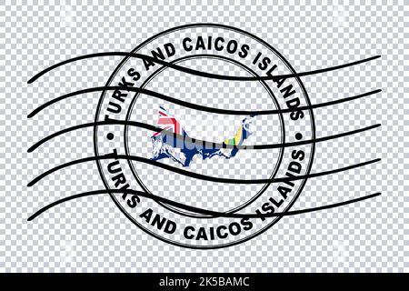 Mappa delle Isole Turks e Caicos, timbro postale, timbro di viaggio, Clipping path Foto Stock
