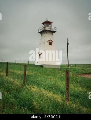 Faro di Cape Tryon, fiume Francese, Isola del Principe Edoardo, Canada Foto Stock