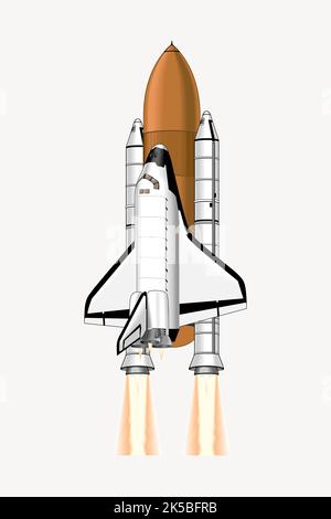 Lanciando il clipart del razzo, vettore di illustrazione. Illustrazione Vettoriale