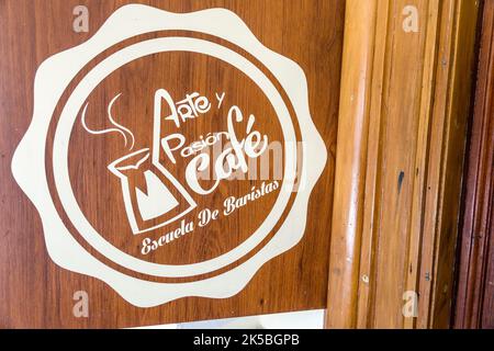 Bogota Colombia, Veracruz Calle 16 Arte y Pasion caffetteria Barista scuola Escuela de baristas, ristorante ristoranti mangiare fuori casual ca Foto Stock