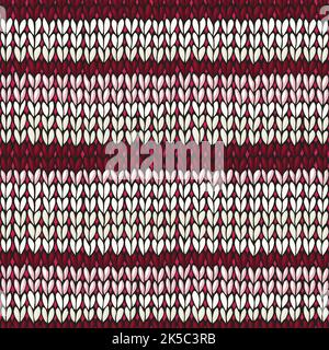 Motivo a crochet per pullover a maglia natalizio. Tessuto di lana ricamato ornamenti scandinavi nordici tessitura modello Vector Illustration Illustrazione Vettoriale