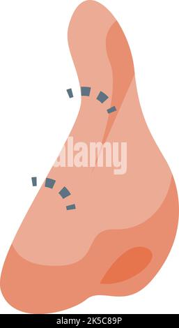 Icona di chirurgia del naso osseo vettore isometrico. Rinoplastica lifting. Intervento medico Illustrazione Vettoriale