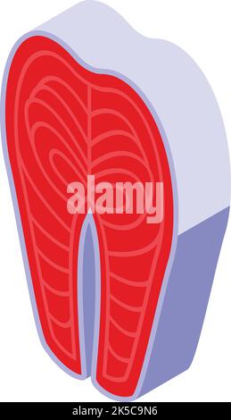 Zinco rosso pesce icona vettore isometrico. zn. Minerale Nutrizione della medicina Illustrazione Vettoriale