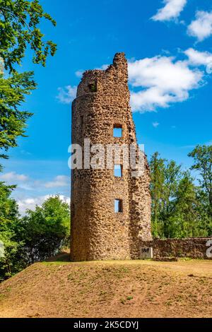 Rovine del castello di Dagstuhl vicino a Wadern, Saarland, Germania Foto Stock