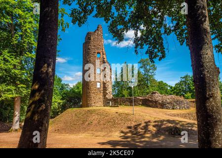 Rovine del castello di Dagstuhl vicino a Wadern, Saarland, Germania Foto Stock