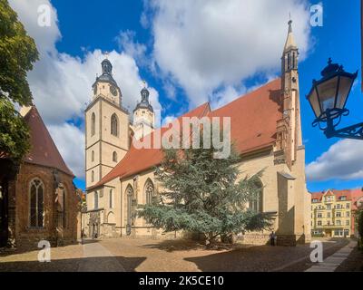 Cappella del Corpus Domini e Chiesa cittadina di Santa Maria a Wittenberg, Sassonia-Anhalt, Germania, Europa Foto Stock