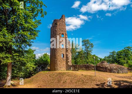 Rovine del castello di Dagstuhl vicino a Wadern, Saarland, Germania Foto Stock