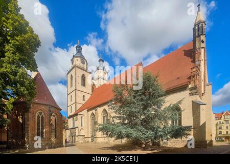 Cappella del Corpus Domini e Chiesa cittadina di Santa Maria a Wittenberg, Sassonia-Anhalt, Germania, Europa Foto Stock