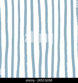 Disegno a mano blu verticale spesso striscia Doodle Pattern Illustrazione Vettoriale