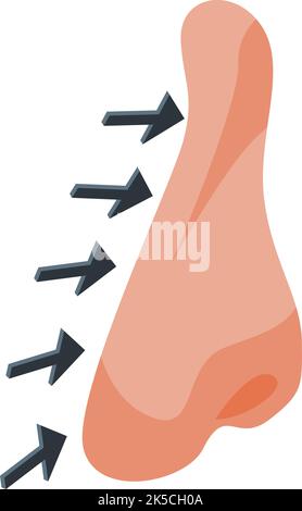 Icona rinoplastica nasale vettore isometrico. Lato chirurgico. Dopo il funzionamento Illustrazione Vettoriale