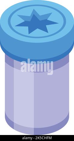 Vettore isometrico dell'icona di Dog POT. Cura del corpo del centro benessere. Animali domestici in bagno Illustrazione Vettoriale