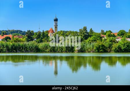 Germania, Baviera, contea di Landsberg am Lech, Eresing, chiesa parrocchiale di San Ulrich Foto Stock