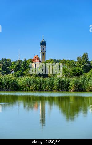 Germania, Baviera, contea di Landsberg am Lech, Eresing, chiesa parrocchiale di San Ulrich Foto Stock