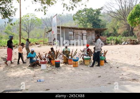 Guida da Kiriri a Belvedere Hill, Bujumbura, Burundi Foto Stock