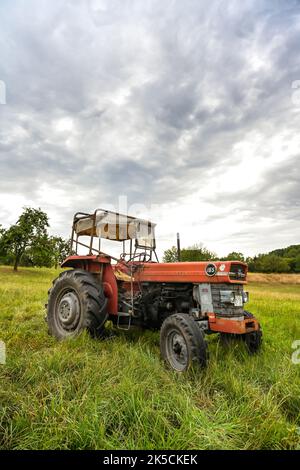 Breuberg, Hesse, Germania, trattore MF 165 Massey-Ferguson. Cilindrata 3325 cc, 58 cv. Anno di fabbricazione 1966 Foto Stock