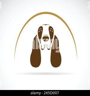 Immagine vettoriale di un cane basset su sfondo bianco. Illustrazione vettoriale a strati facilmente modificabile. PET. Animali. Illustrazione Vettoriale